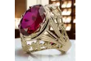 Vintage Stil Ring Ruby 8K Gelbgold vrc031x-rb Art Deco UdSSR sowjetischer russischer Stil